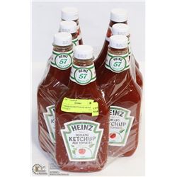 7 ASSORTED BOTTLES OF HEINZ KETCHUP