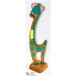GIRL WOOD CUTOUT GIRAFFE