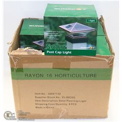 CASE OF 8 NEW SOLAR POST CAP LIGHTS
