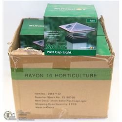 CASE OF 8 NEW SOLAR POST CAP LIGHTS