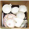 Image 1 : BOX OF ESTATE CHINA CUPS & SAUCERS