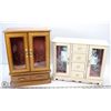 Image 1 : 2 WOOD JEWELLERY BOXES 13" AND 10" TALL