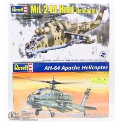 2 MODEL HELICOPTERS - AH-64 APACHE & MIL-24D HIND
