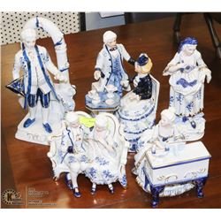VINTAGE 5 PC PORCELAIN FIGURES
