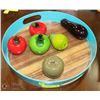 Image 1 : LARGE TRAY FILLED WITH GLASS FRUIT