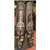 SET OF 2 WOOD WALL-MOUNT CARVED MASKS