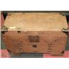 WOOD TRUNK WITH IRON HANDLES