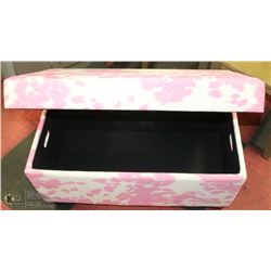 PINK AND WHITE STORAGE TRUNK