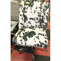 FABRIC COW DESIGN SWIVEL CHAIR