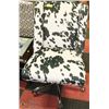 Image 1 : FABRIC COW DESIGN SWIVEL CHAIR