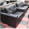 Image 1 : NEW BLACK LEATHERETTE 84" SOFA WITH 64" LOVE SEAT