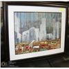 Image 1 : LARGE FRAMED MATTED CITY LANDSCAPE PRINT.