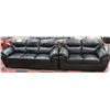 Image 1 : NEW BLACK LEATHERETTE 86" SOFA WITH 64" LOVE SEAT