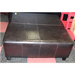 LARGE BROWN LEATHERETTE 43X43X17"H OTTOMAN