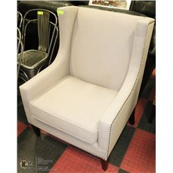 OFF WHITE 29" NAILHEAD ACCENT CHAIR
