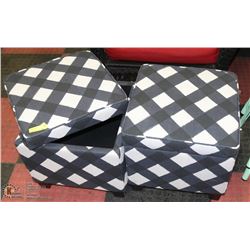 PAIR OF FABRIC STOOLS