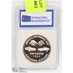 1964 &1969 CORVETTE PR-70 .999 SILVER CLAD COIN X2