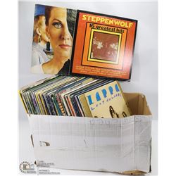 BOX OF 50 CLASSIC ROCK RECORDS