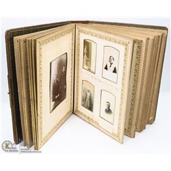 1886 LEATHER PHOTO ALBUM WITH PHOTOS