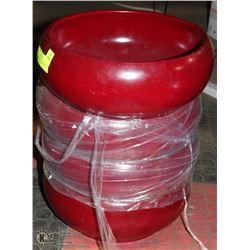 SET OF 4 BURGUNDY  LOW PROFILE PLANTERS ON CHOICE