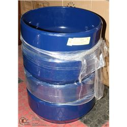 SET OF 4 BLUE LOW PROFILE PLANTERS ON CHOICE