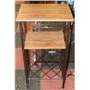 Image 1 : WOOD AND CAST IRON WINE RACK.