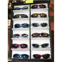 DISPLAY OF OAKLEY REPLICA SUNGLASSES.