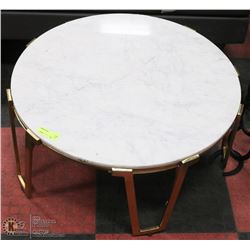 BRASS AND STONE TOP COFFEE TABLE