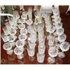 Image 1 : LARGE LOT OF 50+ ESTATE ETCHED CRYSTAL GLASSES AND