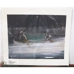 128) "THE TRADERS" RICHARD DIXON PRINT. 71X61 CM