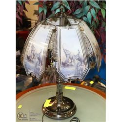 SILVER TOUCH LAMP WITH ELEPHANT MOTIF 3 WAY