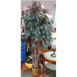 7 FOOT ARTIFICIAL TREE WITH CURVED TRUNK.