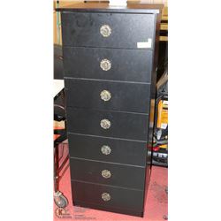 BLACK 7 DRAWER LINGERIE CHEST 15"X20"X50"HIGH
