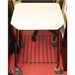 UTILITY CART ON WHEELS WITH BASKET SHELF