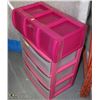 Image 1 : LOT OF 2 PINK STERILITE 3 DRAWER PLASTIC STORAGE