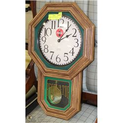 21" X 14" COCA COLA REGULATOR CLOCK.