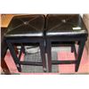 Image 1 : PAIR OF WOOD AND LEATHERETTE STOOLS