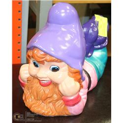 LAYING DOWN  CERAMIC GNOME/DWARF ORNAMENT