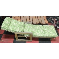WOOD PATIO LOUNGE CHAIR SOLD WITH 4 BENCHES