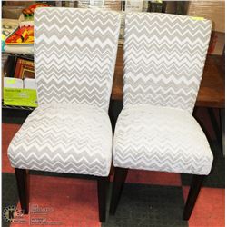 PAIR OF SIDECHAIRS ON CHOICE FABRIC