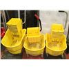 Image 1 : GROUP OF 3 COMMERCIAL MOP BUCKETS WITH WRINGERS