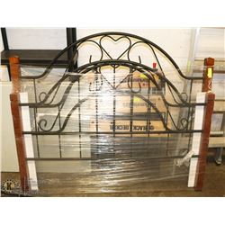 WOOD AND IRON DOUBLE BED FRAME