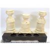 Image 1 : 3 PILLAR CANDLE HOLDERS WITH TEALIGHT BAR