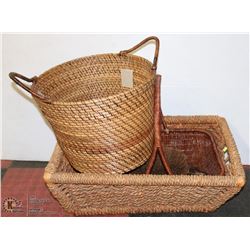 GROUP OF WICKER BASKETS