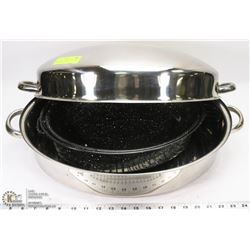 LARGE ESTATE SOCIETY ROASTING PAN WITH GRATE AND