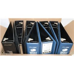 LOT OF 8 NEW ULTRA PRO 3' HOCKEY BINDERS