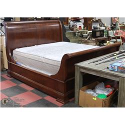 ESTATE KING SIZE SOLID WOOD SLEIGH BED.