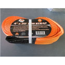 New Tow Strap 4 inch x 30 foot 9 Ton/ 18,000lb / will not rot or tear in