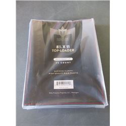 New 8 1/2 x 11 Top Loader high quality rigid plastic sleeves / 25ct