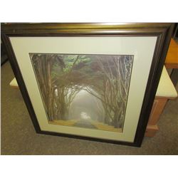 Misty Road Print in matted Frame 34.5 x 34.5